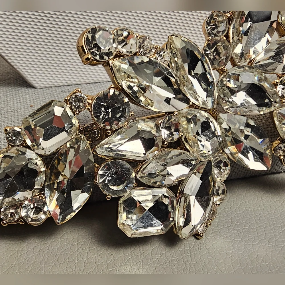[M. Haskell For INC] Large Gold Crystal Cluster Statement Brooch/Pin